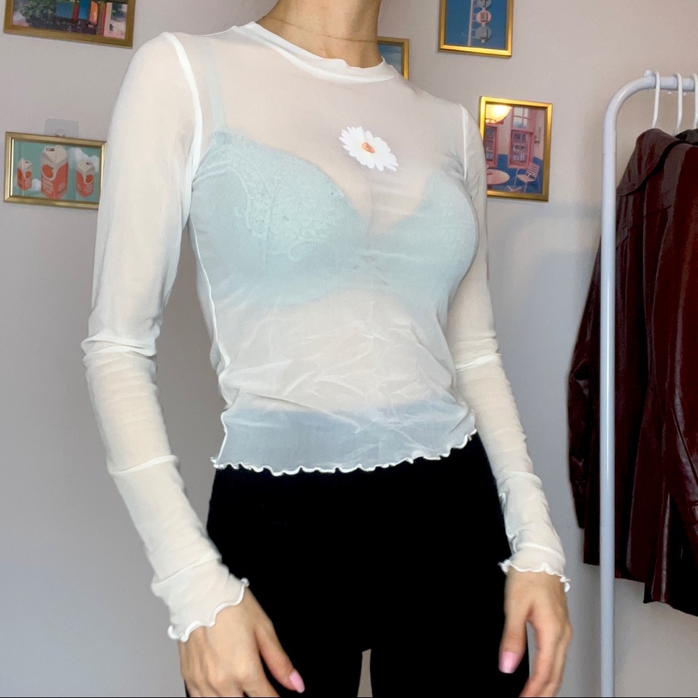 FOREVER21 Mesh Daisy Top